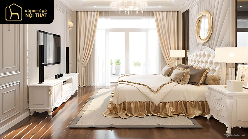 Phong cách nội thất tân cổ điển khiến phòng ngủ thêm xa hoa