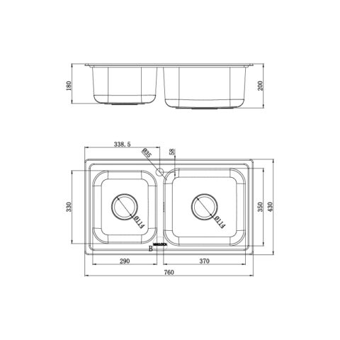 Chậu rửa chén MS 2076E