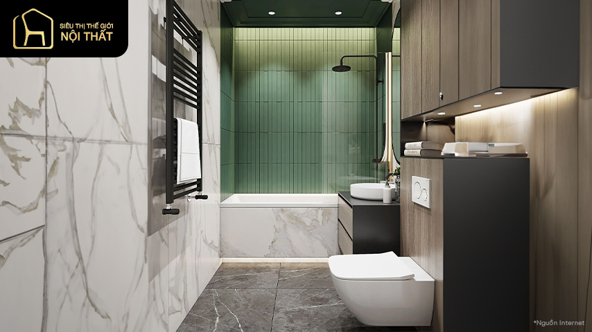 Mẫu thiết kế phòng tắm 6m2 tiện nghi, tối ưu diện tích