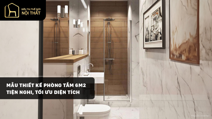 Mẫu thiết kế phòng tắm 6m2 tiện nghi, tối ưu diện tích