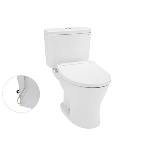 Bàn cầu hai khối, nắp đóng êm kèm vòi rửa nước lạnh TCW07S
