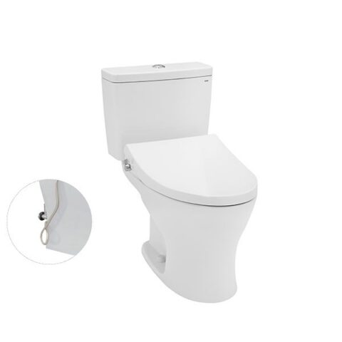 Bàn cầu hai khối, nắp đóng êm kèm vòi rửa TCW1211A