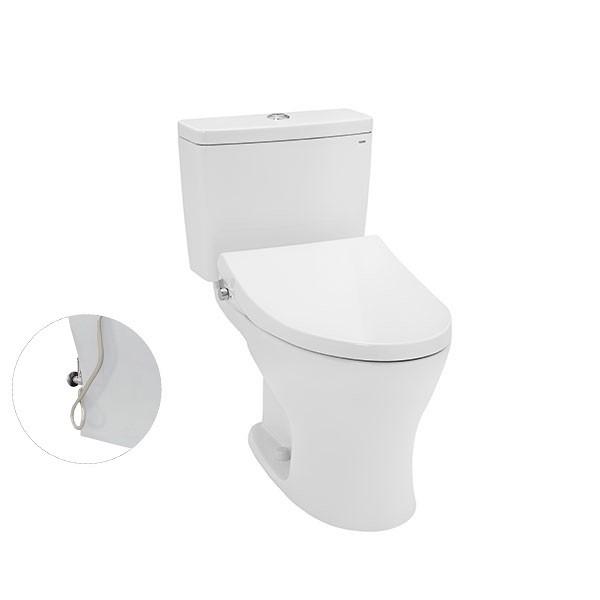 Bàn cầu hai khối, nắp đóng êm kèm vòi rửa TCW1211A