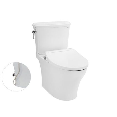 Bàn cầu hai khối, nắp đóng êm kèm vòi rửa nước lạnh TCW07S