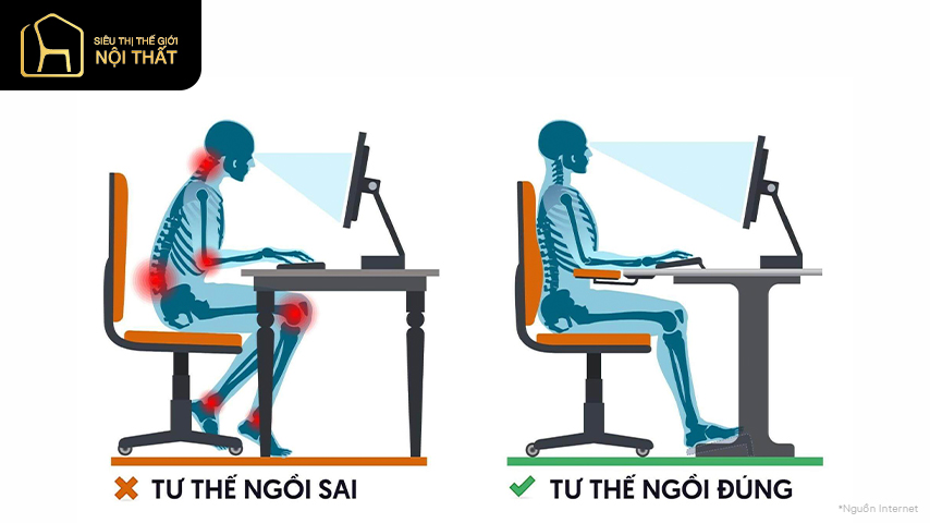 Tư thế làm việc máy tính đúng cho sức khỏe tốt
