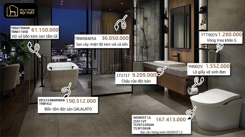 cửa hàng bán Combo thiết bị vệ sinh Toto chính hãng