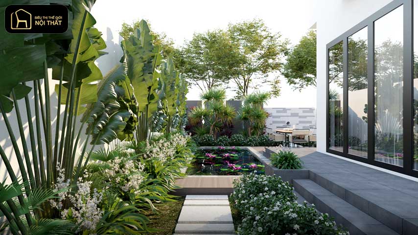 Thiết kế sân vườn đẹp với 3 quy tắc chính