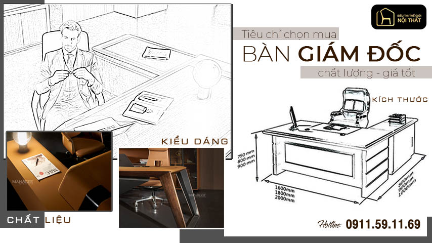 Bàn giám đốc - 3 tiêu chí chọn mua bàn cực chuẩn