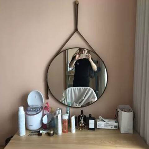 Gương Trang Điểm Dây Da Treo Tường DA.60