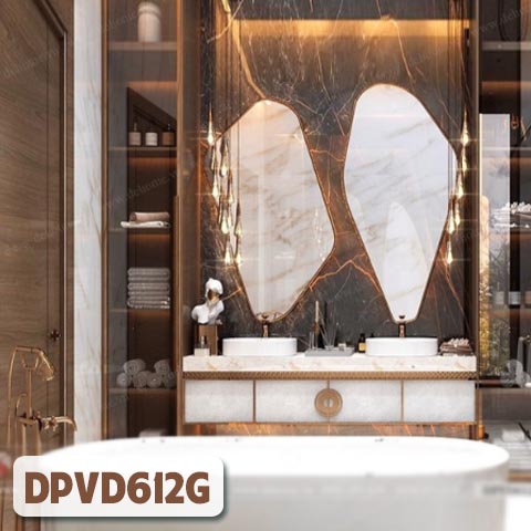 Gương khung inox mạ PVD màu vàng DPVD612G