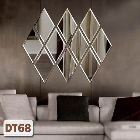 Gương ghép dán tường phòng khách DT68