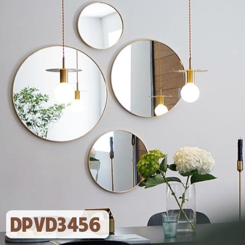 Bộ Bốn Gương Tròn Khung Mạ PVD Treo Tường DPVD3456