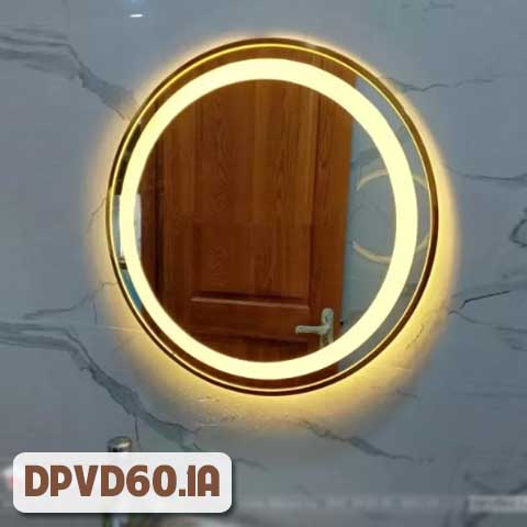 Gương tròn khung inox mạ PVD màu vàng DPVD60.1A