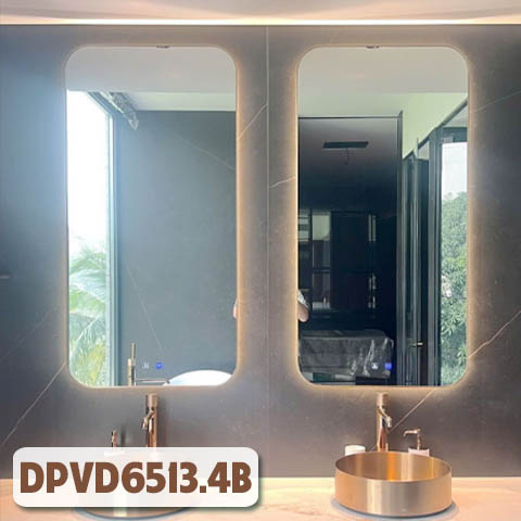 Gương Phòng Tắm Inox Mạ Đen Xước Phủ Nano DPVD6513.4B