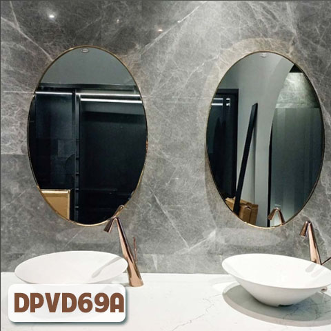 Gương Phòng Tắm Khung Inox Mạ Vàng DPVD69A