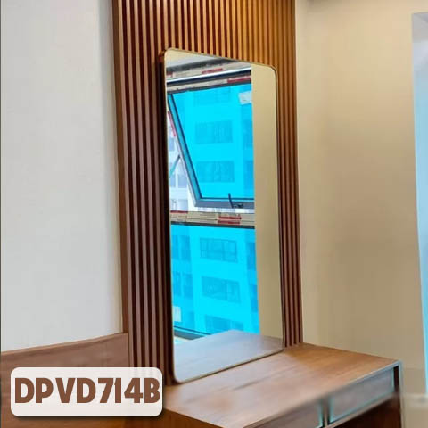 Gương bàn trang điểm khung mạ vàng DPVD714B