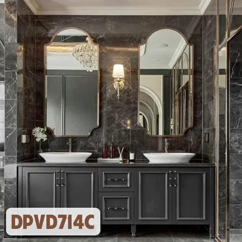 Gương Phòng Tắm Treo Tường Khung Mạ PVD - DPVD714C