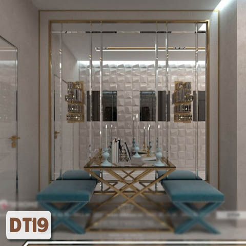 Gương Bỉ Màu Trắng Trang Trí Dán Tường DT19