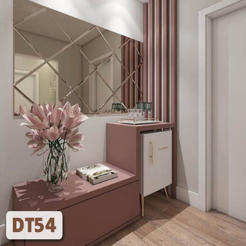 Gương bỉ màu trà trang trí phòng khách DT54