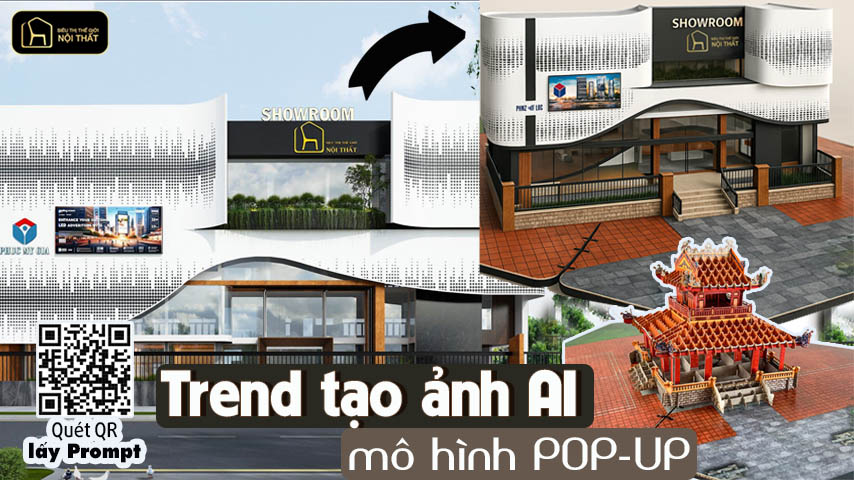 Trend tạo ảnh AI miễn phí mô hình Pop-up