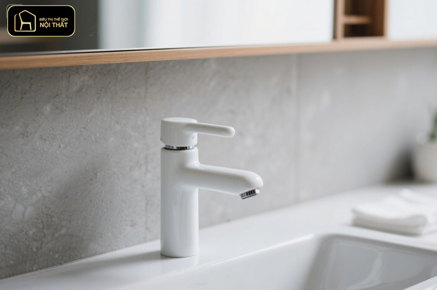 vòi lavabo phủ sứ