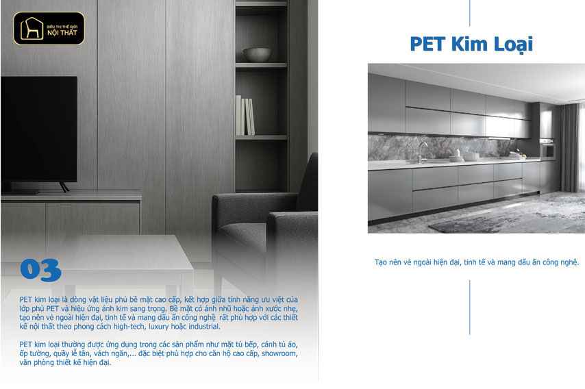 vật liệu trang trí pet kim loại