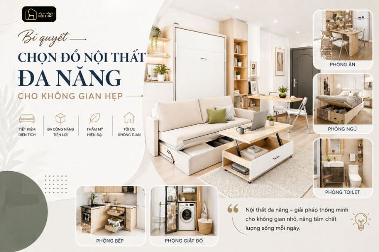 Cách chọn nội thất đa năng cho không gian nhỏ tối ưu diện tích