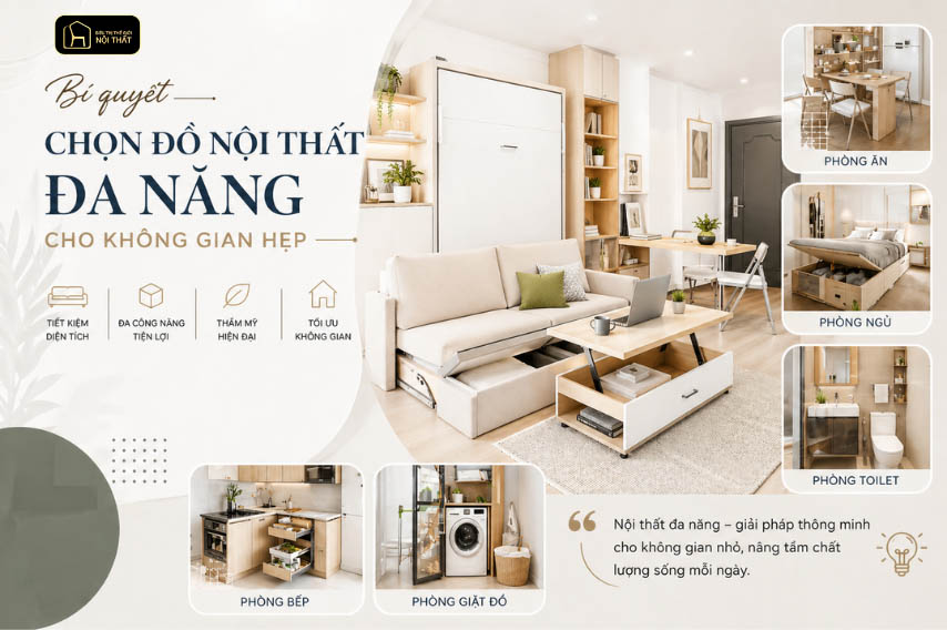 Cách chọn nội thất đa năng cho không gian nhỏ tối ưu diện tích
