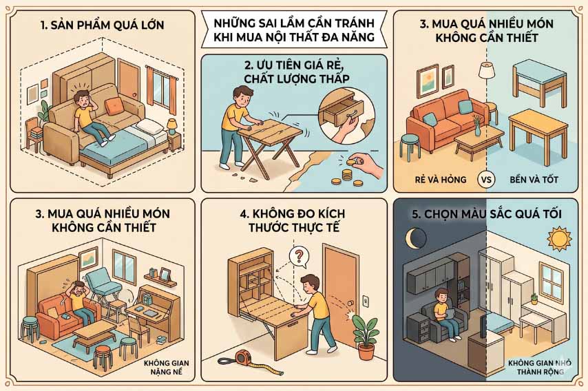 Cách chọn nội thất đa năng cho không gian nhỏ tối ưu diện tích