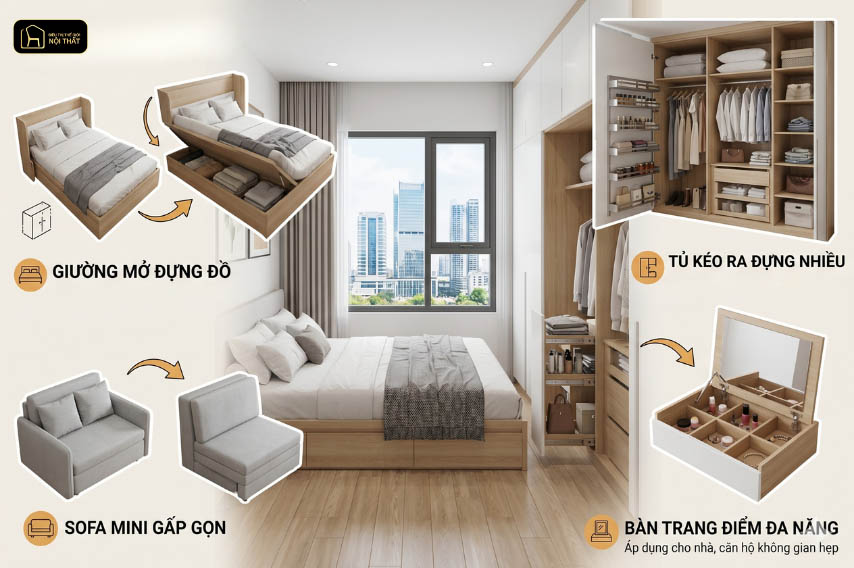 Cách chọn nội thất đa năng cho không gian nhỏ tối ưu diện tích
