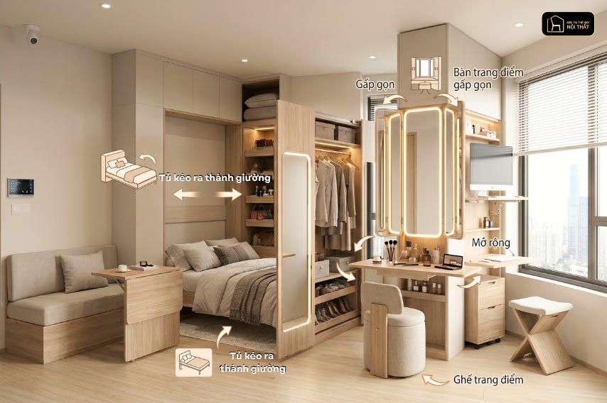 Cách chọn nội thất đa năng cho không gian nhỏ tối ưu diện tích