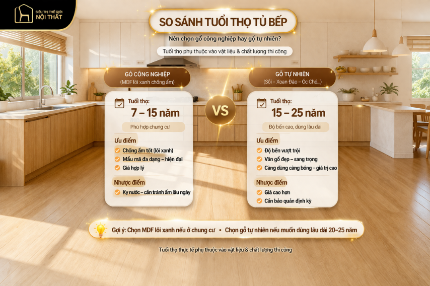 Xu hướng thiết kế tủ bếp 2026: Giải pháp tối ưu cho không gian bếp hiện đại