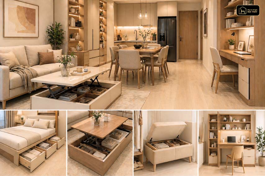 Cách chọn nội thất đa năng cho không gian nhỏ tối ưu diện tích