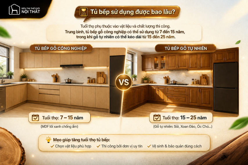 Xu hướng thiết kế tủ bếp 2026: Giải pháp tối ưu cho không gian bếp hiện đại