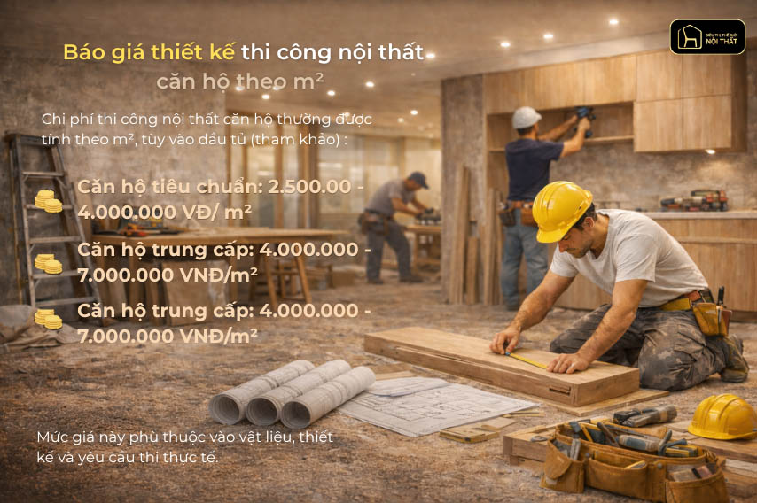 Thi công nội thất căn hộ